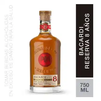 Tottus Ron bacardí 8 años 750 ml oferta