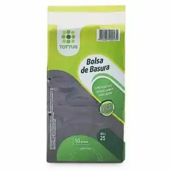 Tottus Bolsa basura negra 25 lt oferta