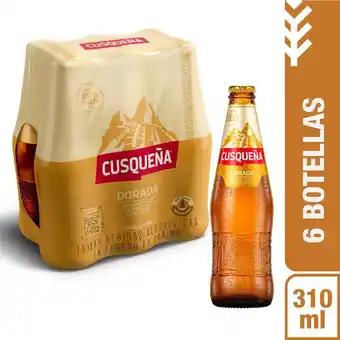 Tottus Cerveza dorada botella 310ml oferta