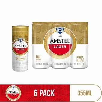 Tottus Pack de cerveza amstel lager 6 unds oferta