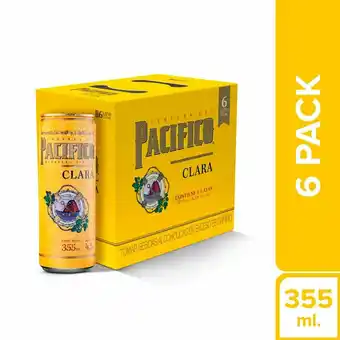 Tottus Cerveza pacifico clara lata 355ml oferta