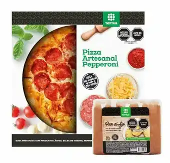 Tottus Pepperoni masa artesanal + pan al ajo oferta