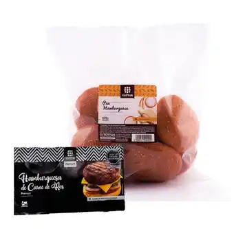 Tottus Pan hamburguesa x 620gr + hamburguesa premium x 4 un oferta