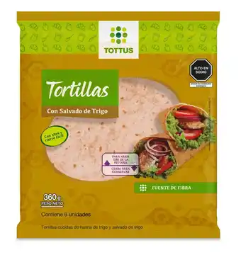 Tottus Tortillas de trigo con salvado 6 unidades oferta