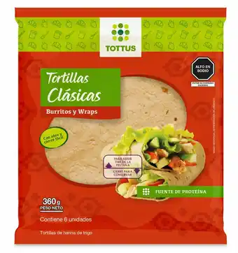 Tottus Tortillas de trigo 6 unidades oferta