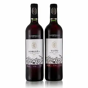 Tottus Vino borgoña + tinto semi seco 750 ml oferta