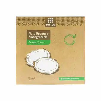 Tottus Platos redondos biodegrabable grandes oferta