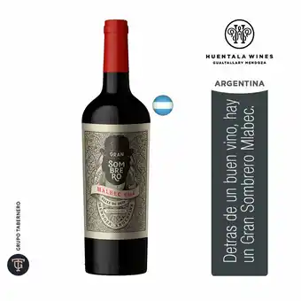 Tottus Vino gran sombrero malbec oferta