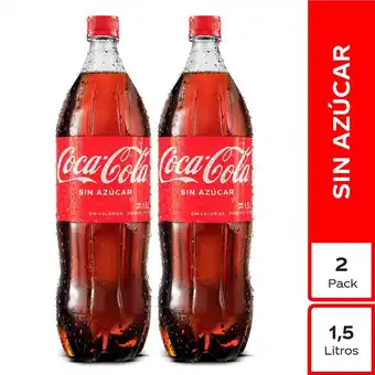 Tottus Gaseosa coca cola two pack cola zero x 1.5lt oferta