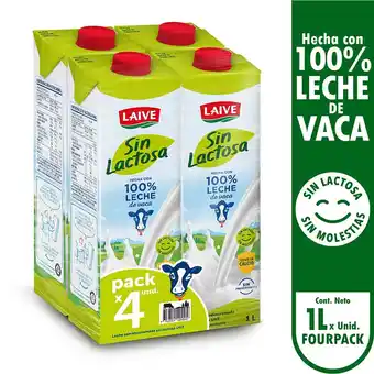 Tottus Leche uht sin lactosa 4 unds oferta