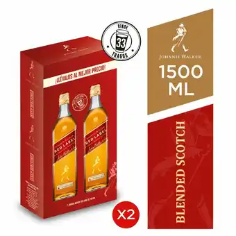 Tottus Pack whisky red label 750 ml oferta