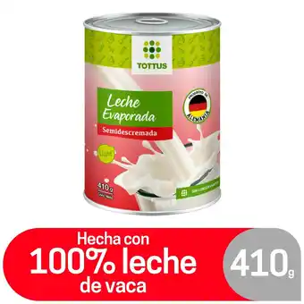 Tottus Leche evaporada semidescremeda light oferta