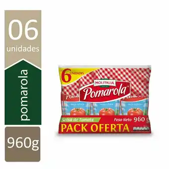 Tottus Salsa de tomate pomarola 6 unds oferta