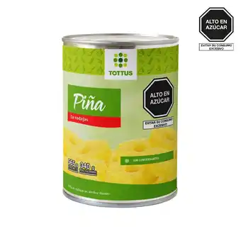 Tottus Rodajas de piña en conserva 565 gr oferta