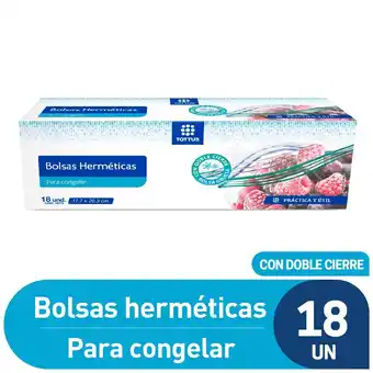Tottus Bolsas con zipper para congelar oferta