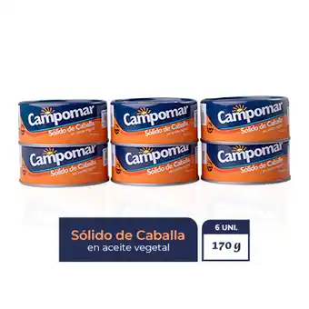 Tottus Pack sólido de caballa 6 unds oferta