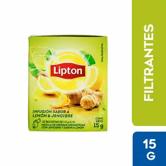 Tottus Infusión limón y jengibre 10 unds oferta
