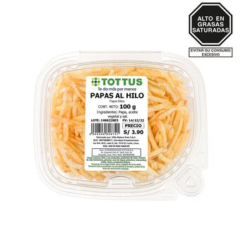 Tottus Papas al hilo oferta