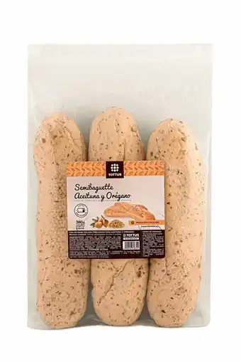 Tottus Semi baguette oregano y aceituna precocido congelado oferta