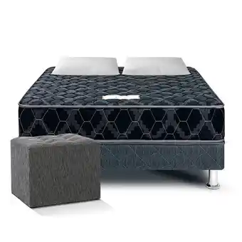 Metro Cama cónsul black paraíso 2 plazas + puff oferta