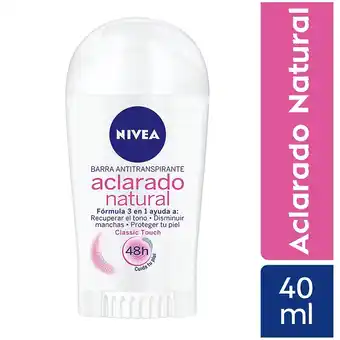 Tottus Antitranspirante mujer barra hidratante aclarado natural 48h oferta