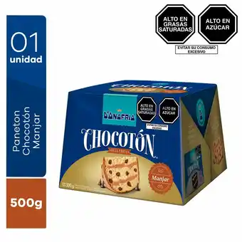 Tottus Paneton chocoton relleno con manjar oferta