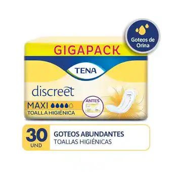 Tottus Toallas higiénicas tena discreet maxi x30 und oferta
