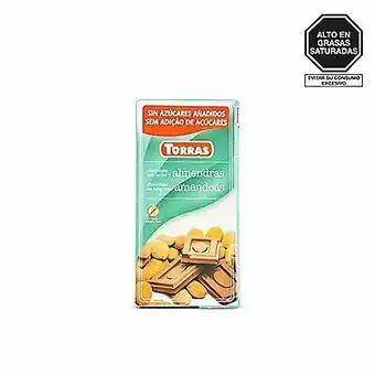 Tottus Chocolate almendras sin azúcar 75 gr oferta