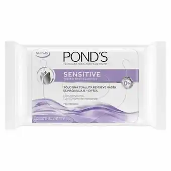 Tottus Toalla desmaq ponds sensitive piel sensib x 25und oferta