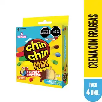 Tottus Chin chin mix cremas + grageas 4 unds oferta