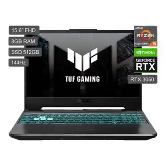 Maestro Laptop gamer asus tuf amd ryzen 5 serie 4000 8gb 512 gb 15.6'' rtx 3050 oferta