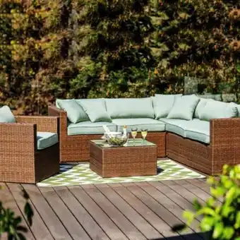 Maestro Juego living de terraza saigon 6 personas verde oferta