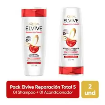 Mifarma Pack shampoo y acondicionador elvive rt5 para cabello dañado oferta