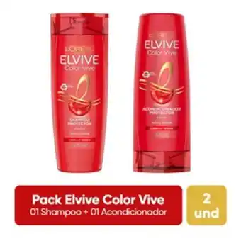 Mifarma Pack shampoo y acondicionador elvive color vive para cabello teñido oferta