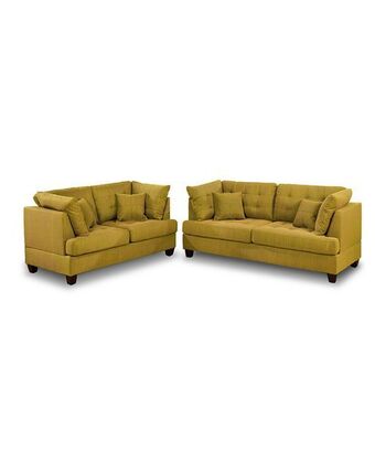Tiendas EFE Juego de sala 3 2 home premium niccola mostaza oferta