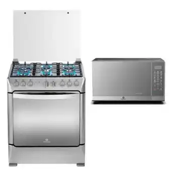 Hiraoka Cocina glp indurama galicia zafiro 6 hornillas + horno microondas indurama mwi-20tcrp 20l oferta