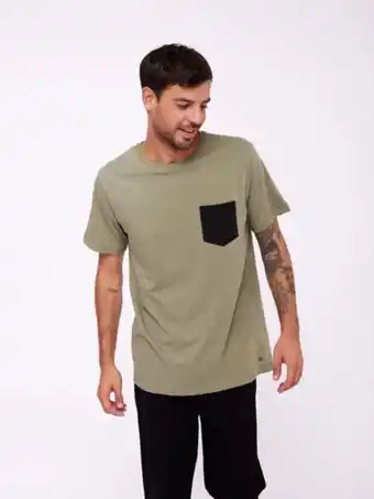 The Box Polo para hombre dunkelvolk classic simple contrast pocket tee grn oferta