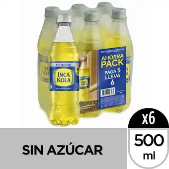 Metro Sixpack gaseosa inca kola sin azúcar botella 500ml oferta