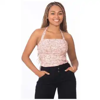 Platanitos Zuari jeans blusa lino estampado eugenia rosado oferta