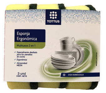 Tottus Esponja ergonomica multiusos 2en1 oferta
