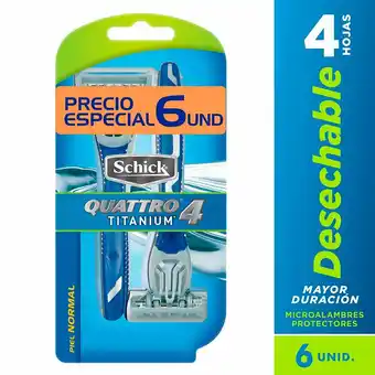 Tottus Maquina de afeitar quattro titanium piel normal oferta