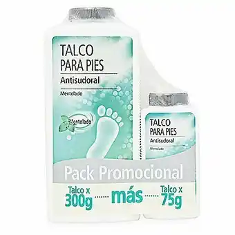 Tottus Talco para pies mentolado 300 gr + 75 gr oferta