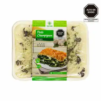 Tottus Lasagna pesto champinones oferta