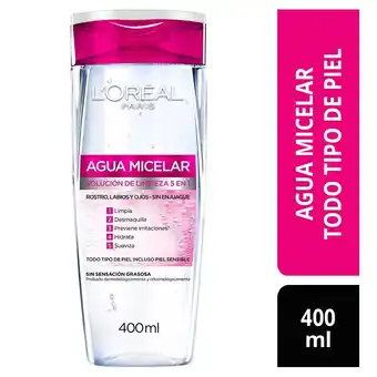 Tottus Agua micelar seca sensible lorealx400ml oferta