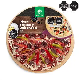 Tottus Pizza tocino y cabanossi refrigerada oferta