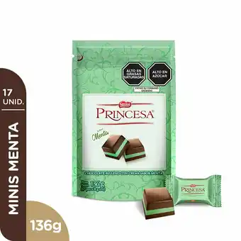 Tottus Chocolate princesa relleno crema menta 17 unds oferta