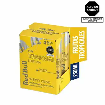 Tottus Pack de red bull tropical 4 unds oferta