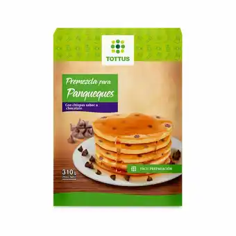 Tottus Pre mezcla panqueques con chispas sabor a chocolate oferta
