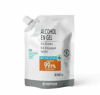 Tottus Alcohol gel sin aroma tottus doypack oferta