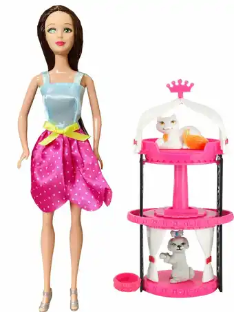 Tottus Muñeca fashion con mascotas oferta